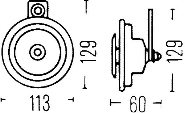 HELLA 3BA 002 768-131 Horn - B36 - 12V - 116dB(A) - Frequenzbereich: 335Hz - Tiefton - Gehäusefarbe:-4