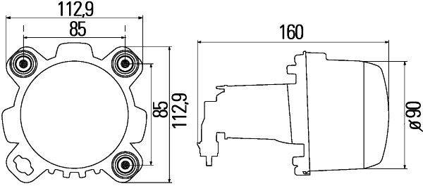 HELLA 1BL 247 042-157 DE-Hauptscheinwerfer - 90mm Performance - 24V - rund - Einbau - gehärtete Stre