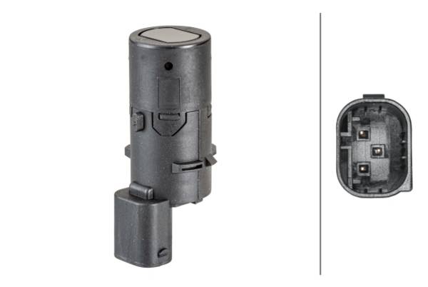 HELLA 6PX 358 141-131 Sensor, Einparkhilfe - gerade - 3-polig - gesteckt - lackierbar