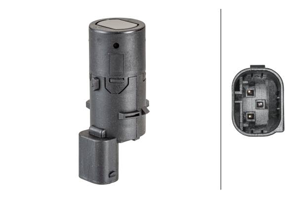 HELLA 6PX 358 141-131 Sensor, Einparkhilfe - gerade - 3-polig - gesteckt - lackierbar-0