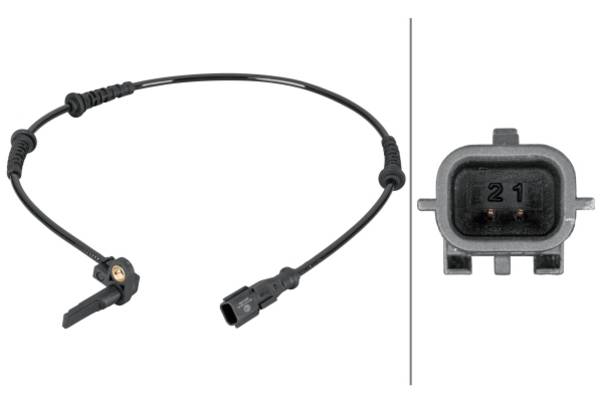 HELLA 6PU 012 806-941 Sensor, Raddrehzahl - 2-polig - Vorderachse beidseitig - Kabel: 615mm