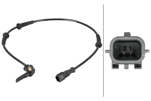 HELLA 6PU 012 806-941 Sensor, Raddrehzahl - 2-polig - Vorderachse beidseitig - Kabel: 615mm-0