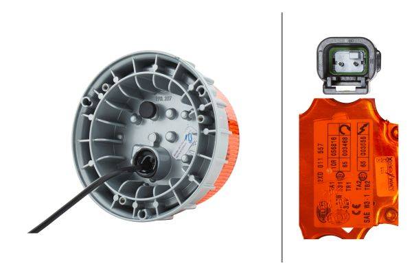HELLA 2XD 011 557-501 LED-Rundumkennleuchte - K-LED 2.0 - 12/24V - gelb - Anbau - gelb-1
