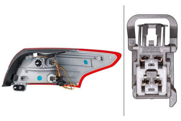 HELLA 2SD 354 828-031 Heckleuchte - Glühlampe - äusserer Teil - links - für u.a. Ford Focus III Salo-2