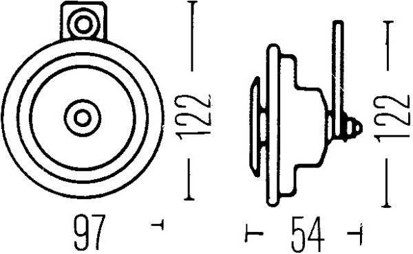 HELLA 3AL 002 952-841 Horn - M26 - 12V - 115dB(A) - Frequenzbereich: 335Hz - Tiefton - Gehäusefarbe:-4