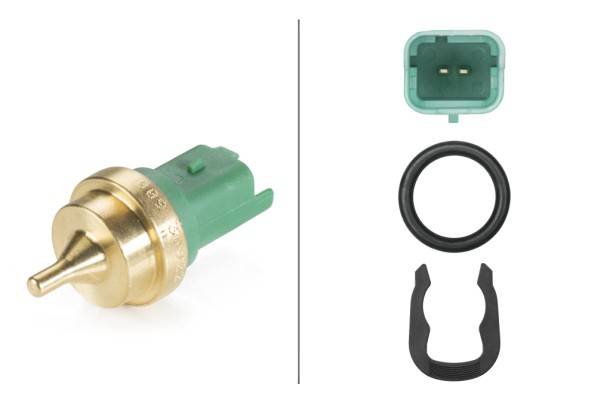Sensor Kühlmitteltemperatur gesteckt 2-polig HELLA für u.a. CITROËN DS3-0