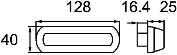 HELLA 2BM 013 337-061 Zusatzblinkleuchte - Shapeline Tech - LED - 12/24V - geklebt - Lichtscheibenfa