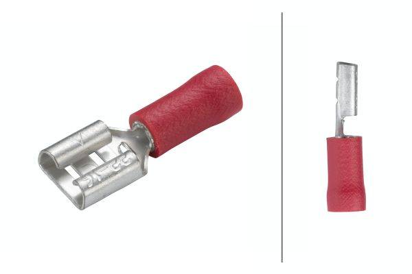 HELLA 8KW 044 036-003 Leitungsverbinder - rot - von: 0.5mm² - bis: 1.0mm² - Flachsteckhülse - 6,3 x-1