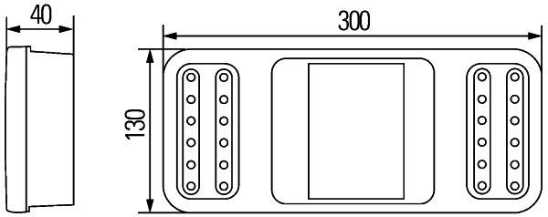 HELLA 2VP 345 900-261 Heckleuchte - Coluna - LED - 24V - Anbau/Stehbolzen - LED-Lichtfarbe: gelb/rot-3