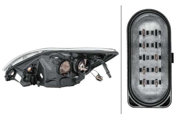 HELLA 1EE 354 257-041 Halogen-Hauptscheinwerfer - rechts - für u.a. Ford Focus II (Da_, Hcp, Dp)-1