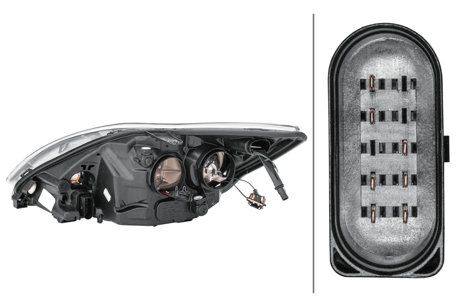 HELLA 1EE 354 257-041 Halogen-Hauptscheinwerfer - rechts - für u.a. Ford Focus II (Da_, Hcp, Dp)-3