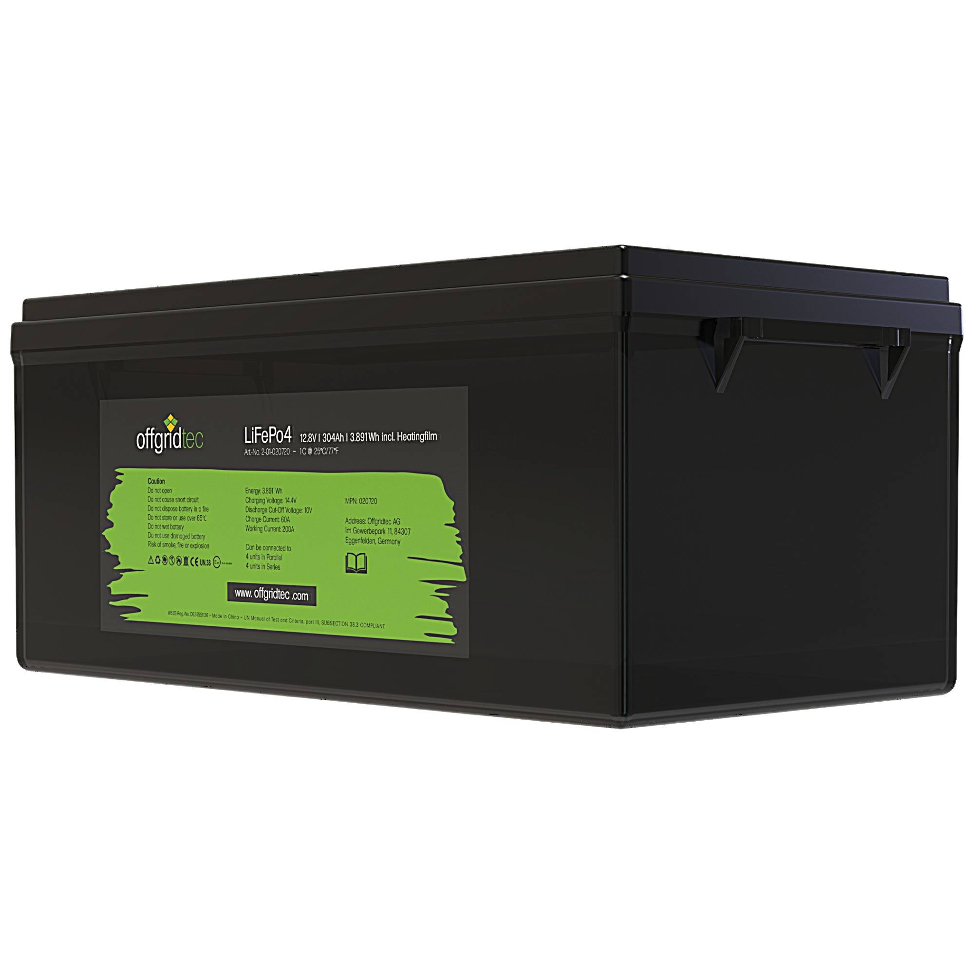 Offgridtec LifePO4 Akku 12/300 12,8V 304Ah mit BMS und Heizmatte 3891Wh-0