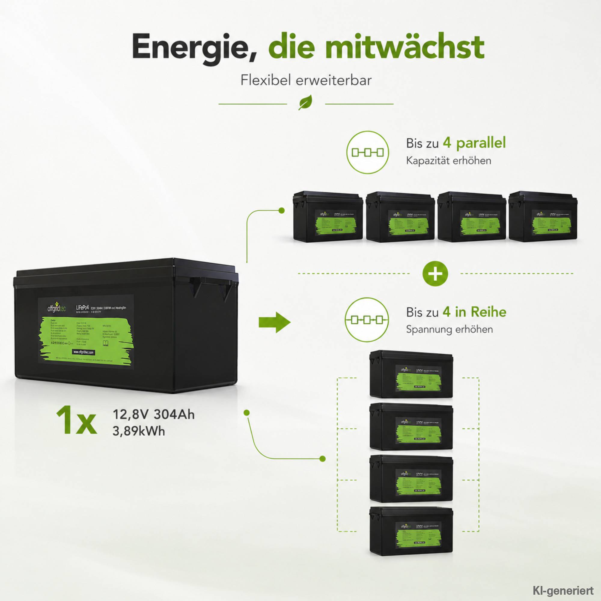 Offgridtec LifePO4 Akku 12/300 12,8V 304Ah mit BMS und Heizmatte 3891Wh-3