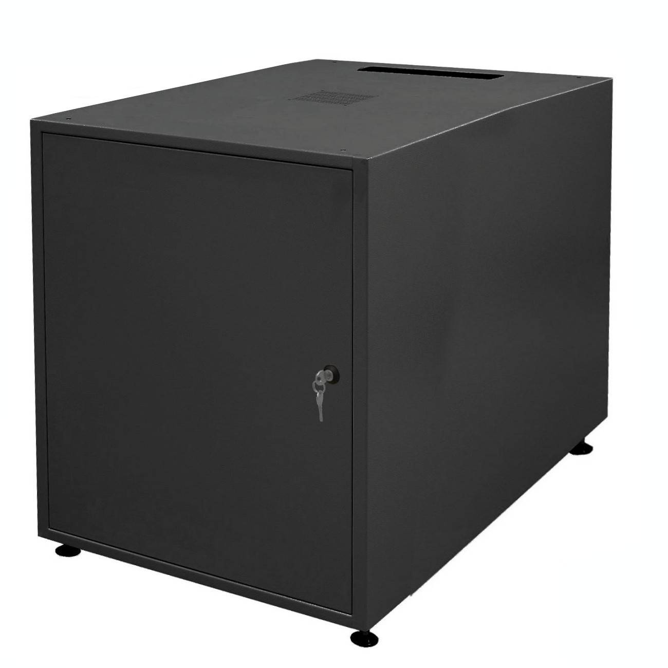 19"-Serverschrank SJB - 15 HE - BxT 600x800 mm - Vollblechtür - Rückwand - schwarz-0