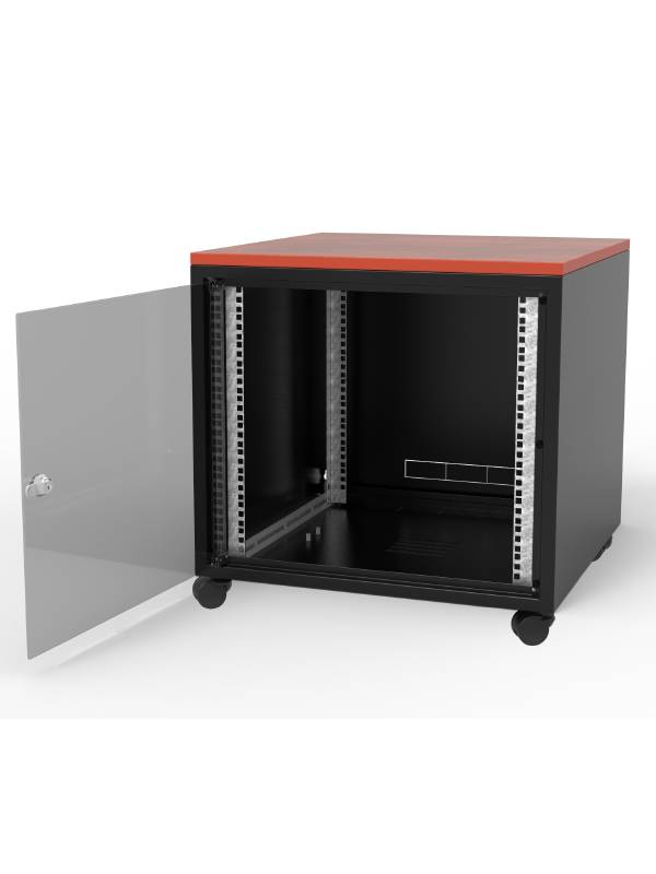 19"-Netzwerkschrank SJB - 10 HE - BxT 600x600 mm - Glastür - Rückwand - schwarz-1