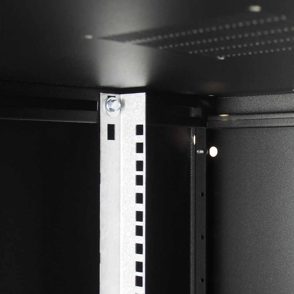 19"-Serverschrank SJB - 12 HE - BxT 600x800 mm - Vollblechtür - Rückwand - schwarz-2