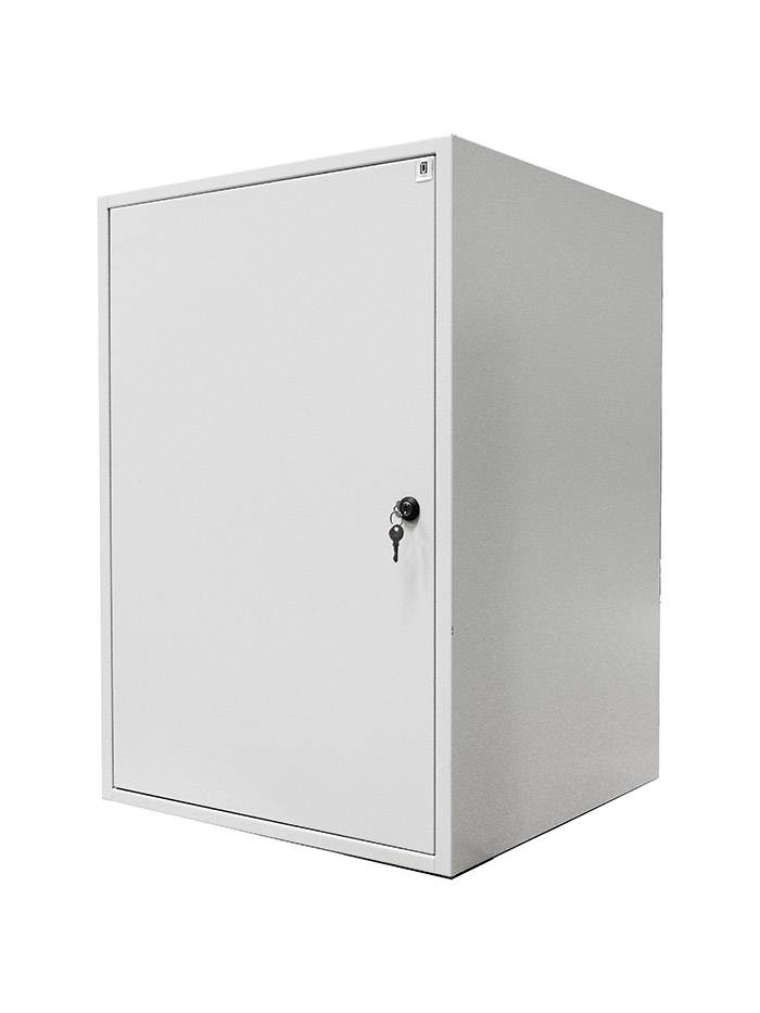 19"-Netzwerkschrank SJB - 10 HE - BxT 600x600 mm - Vollblechtür - Rückwand - lichtgrau-0