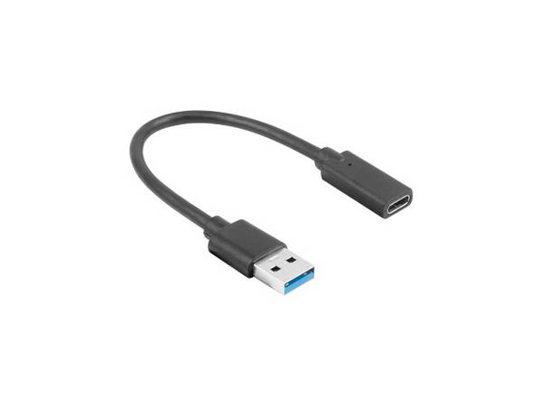 LANBERG USB-C(F)3.1->USB-A(M) Kabel 0,15m schwarz Multimedia-Technik USB-Kabel - USB & Thunderbolt