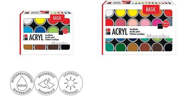 Marabu Acrylfarben-Set BASIC, 24 x 18 ml (57202634)-0