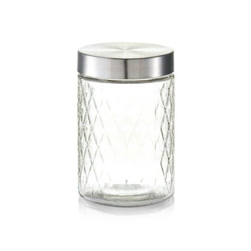 Vorratsglas 'Raute' m. Metalldeckel, 1200 ml ca. Ø 11 x 17 cm-0
