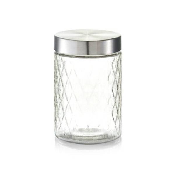 Vorratsglas 'Raute' m. Metalldeckel, 1200 ml ca. Ø 11 x 17 cm