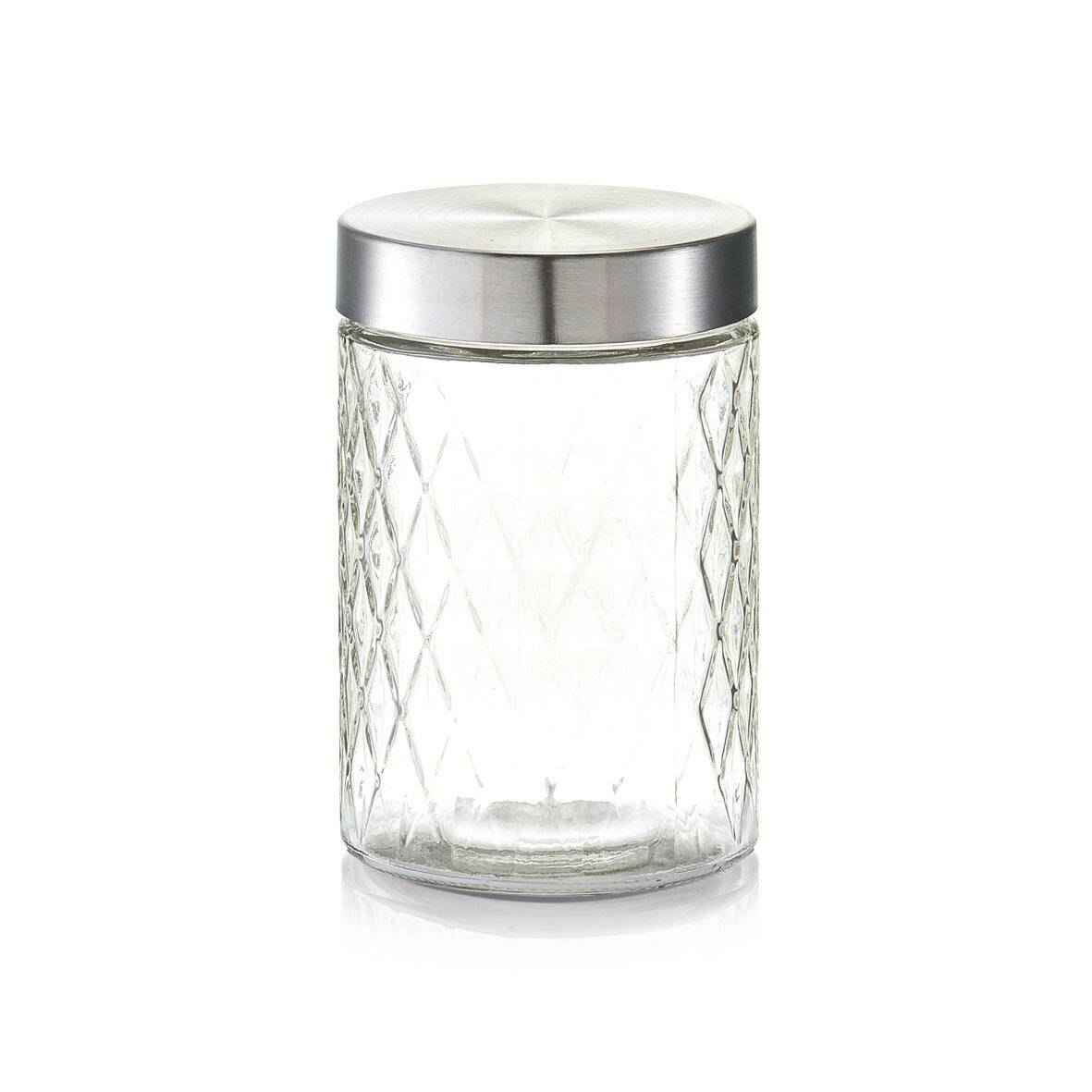 Vorratsglas 'Raute' m. Metalldeckel, 1200 ml ca. Ø 11 x 17 cm-1