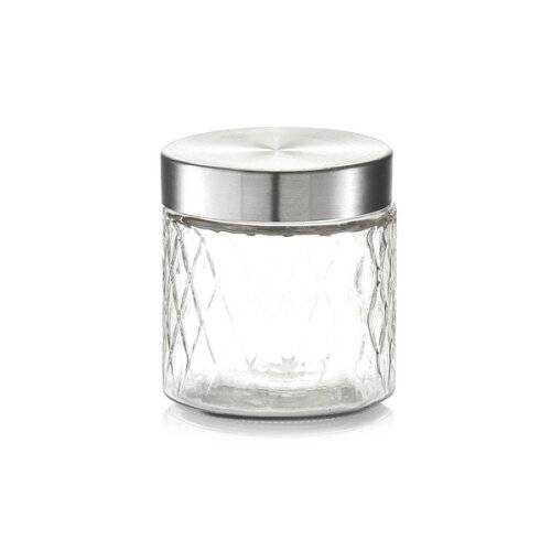 Vorratsglas 'Raute' m. Metalldeckel, 750 ml ca. Ø 11 x 12 cm-0