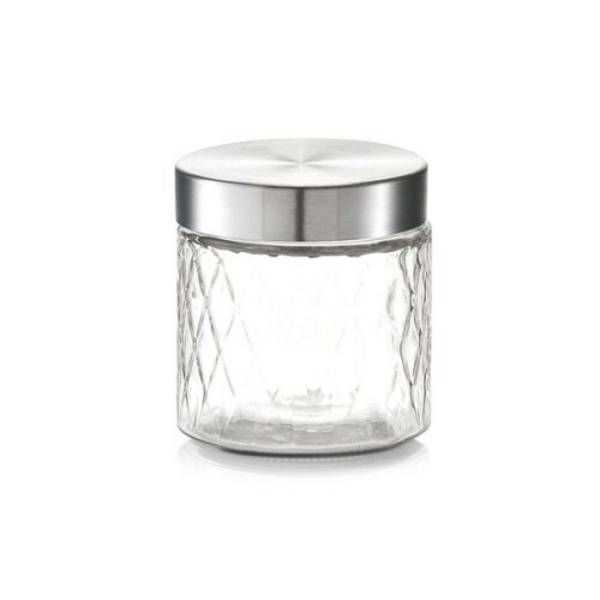 Vorratsglas 'Raute' m. Metalldeckel, 750 ml ca. Ø 11 x 12 cm