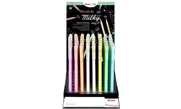 Pentel Gel-Tintenroller Hybrid Milky, Pastell, 48er Display-1
