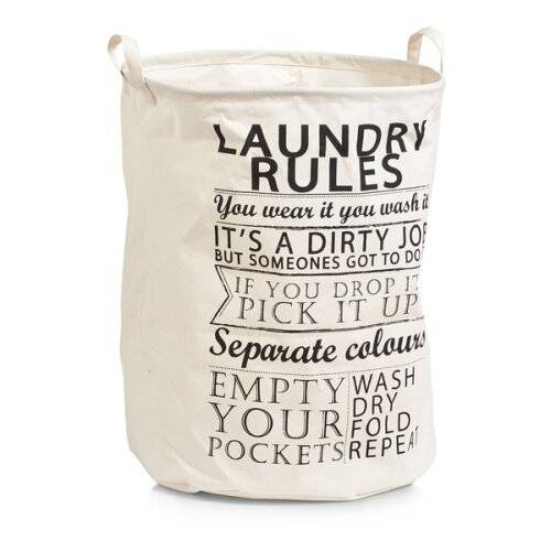 Wäschesammler "Laundry Rules", Canvas ca. Ø 38 x 48 cm-0