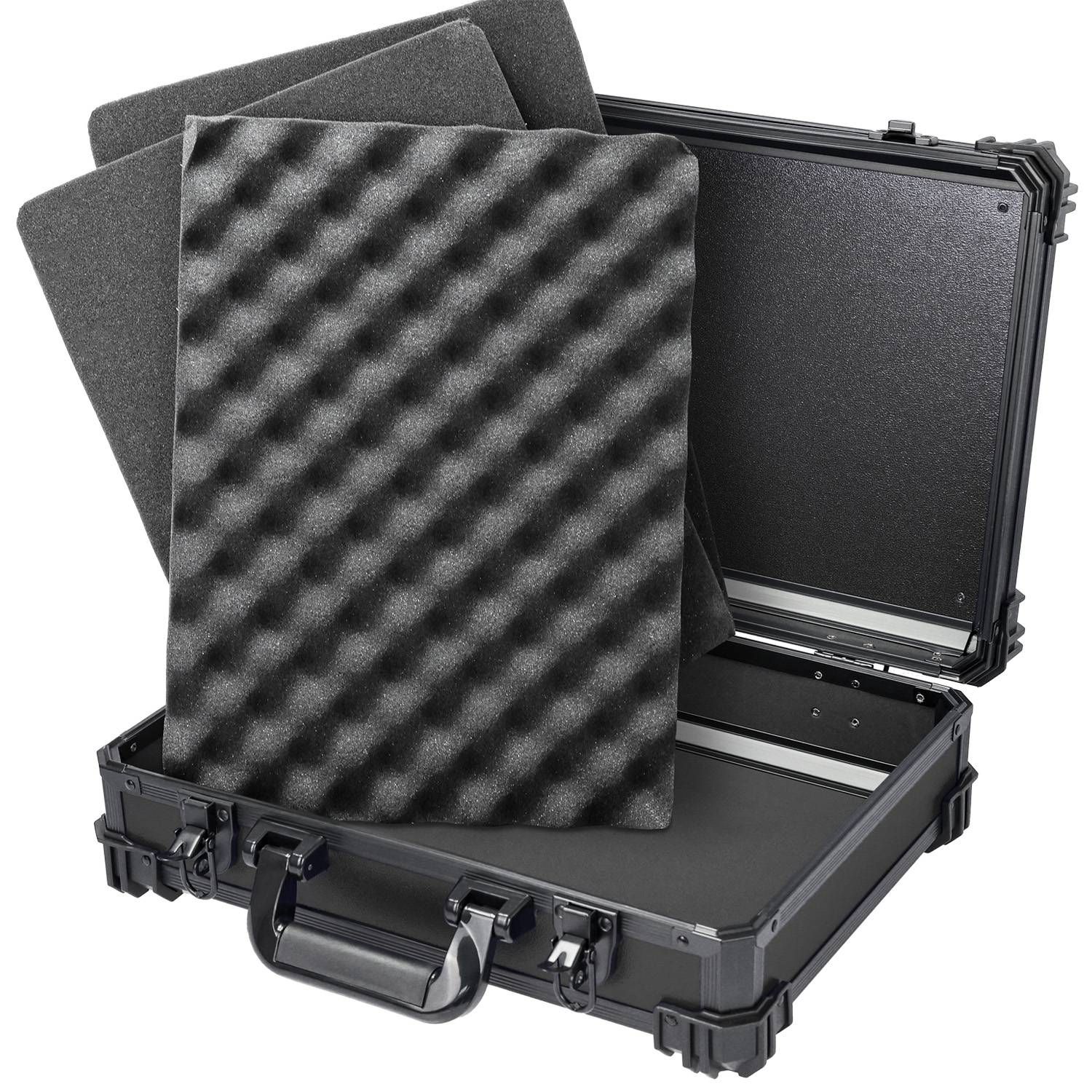 HMF 15502-02 Transportkoffer mit Rasterschaumstoff, Universalkoffer, 39 x 29 x 12 cm, Schwarz-3