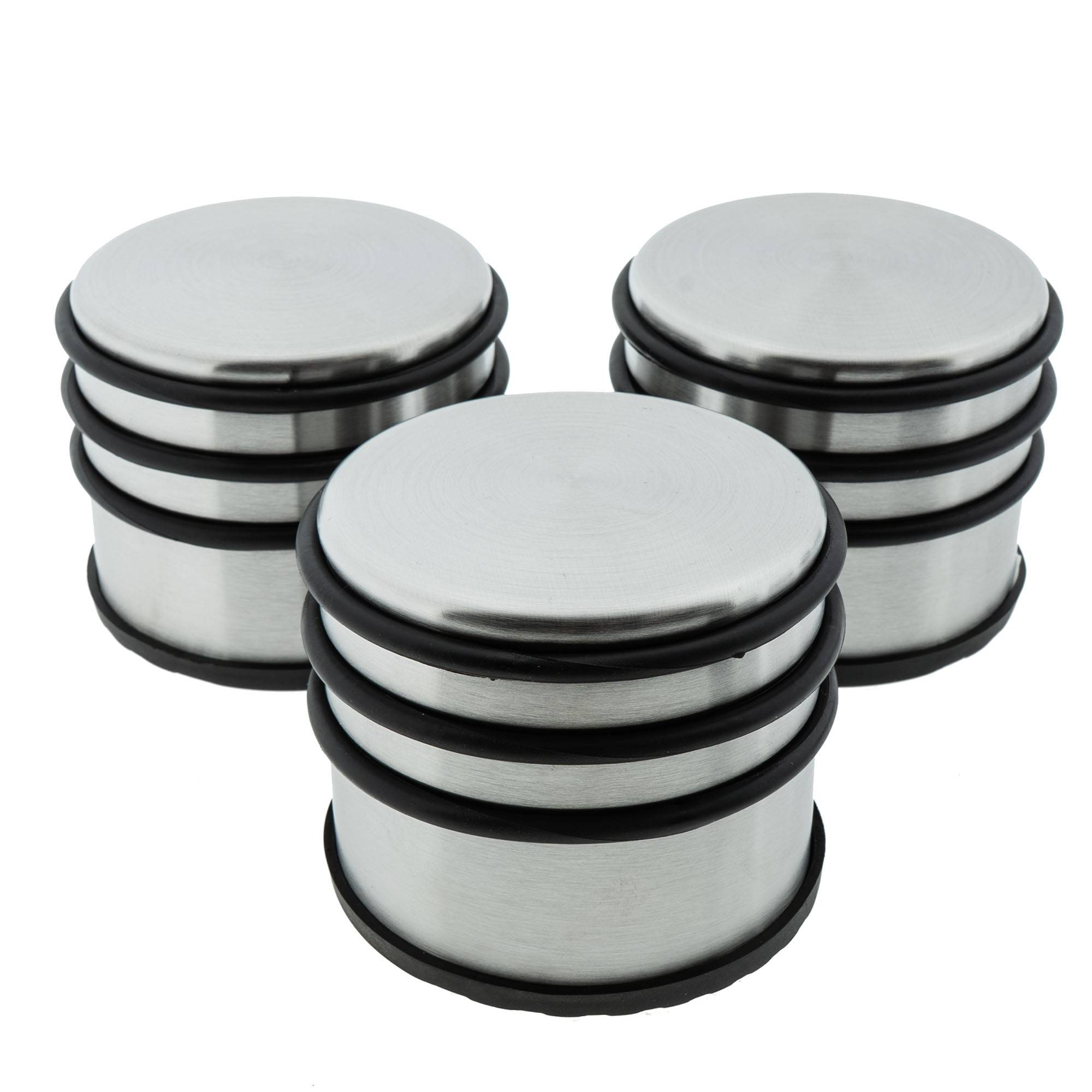 3 x Türstopper gummiert Ø 94 x 80 mm hoch silber-0