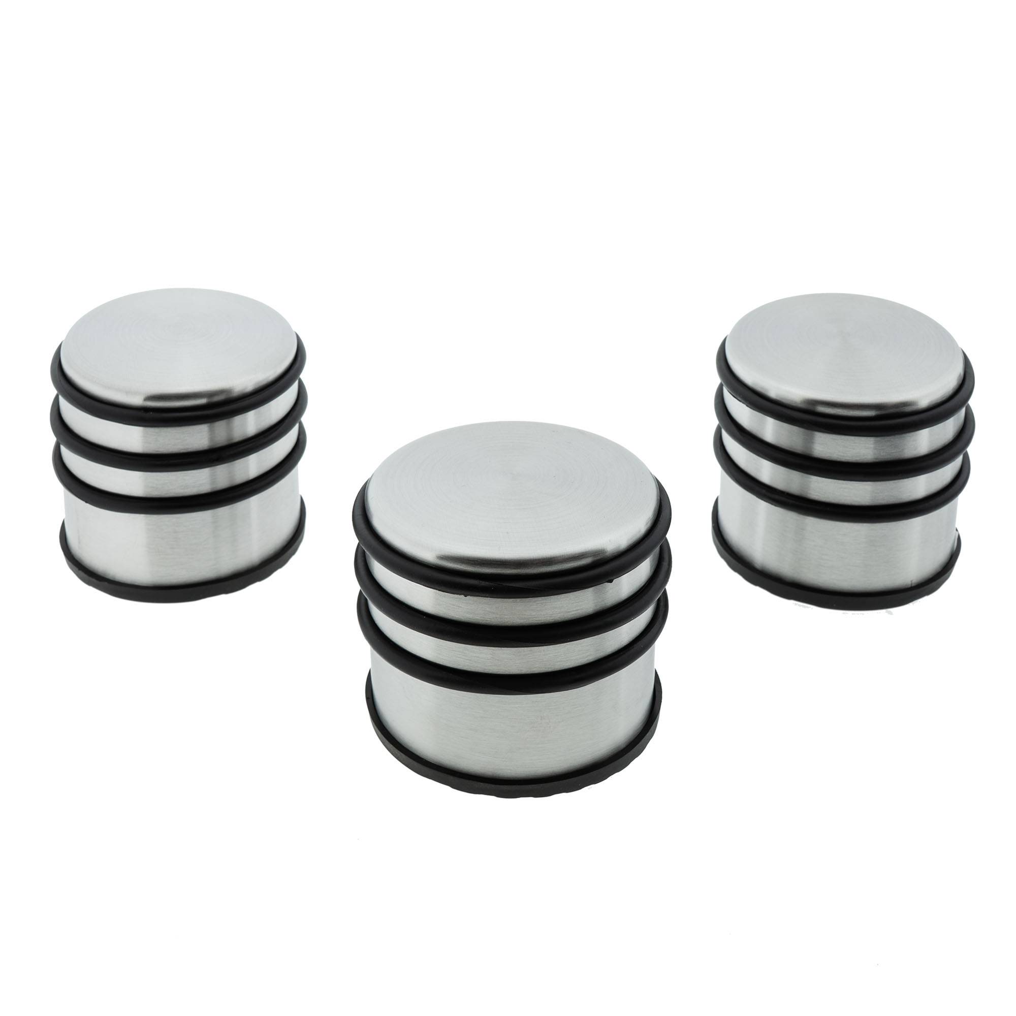 3 x Türstopper gummiert Ø 94 x 80 mm hoch silber-1