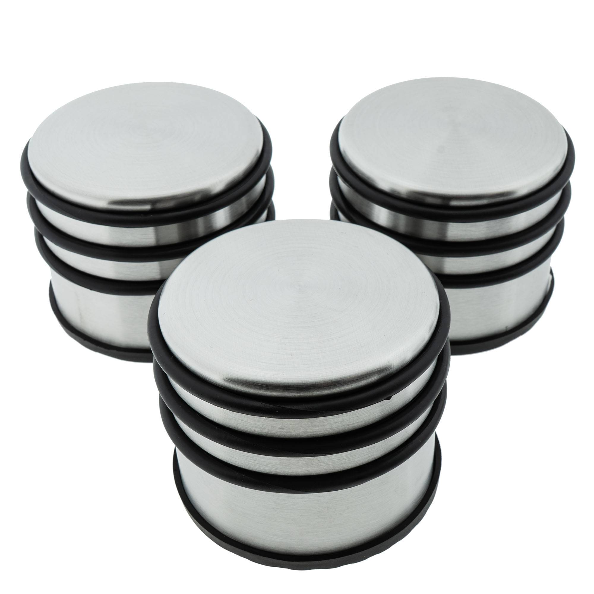3 x Türstopper gummiert Ø 94 x 80 mm hoch silber-2