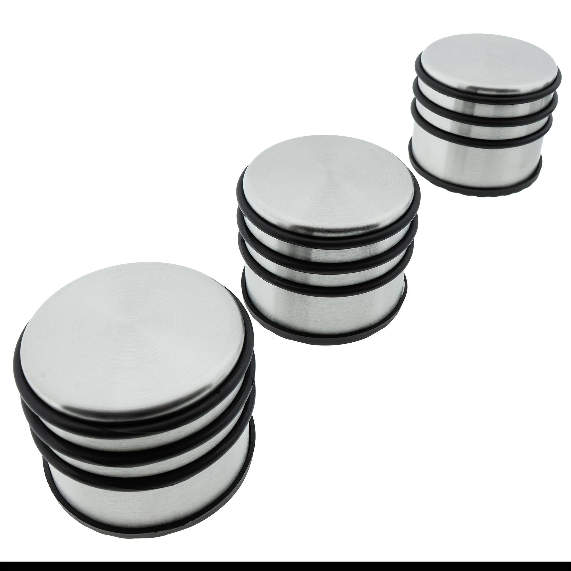 3 x Türstopper gummiert Ø 94 x 80 mm hoch silber-3