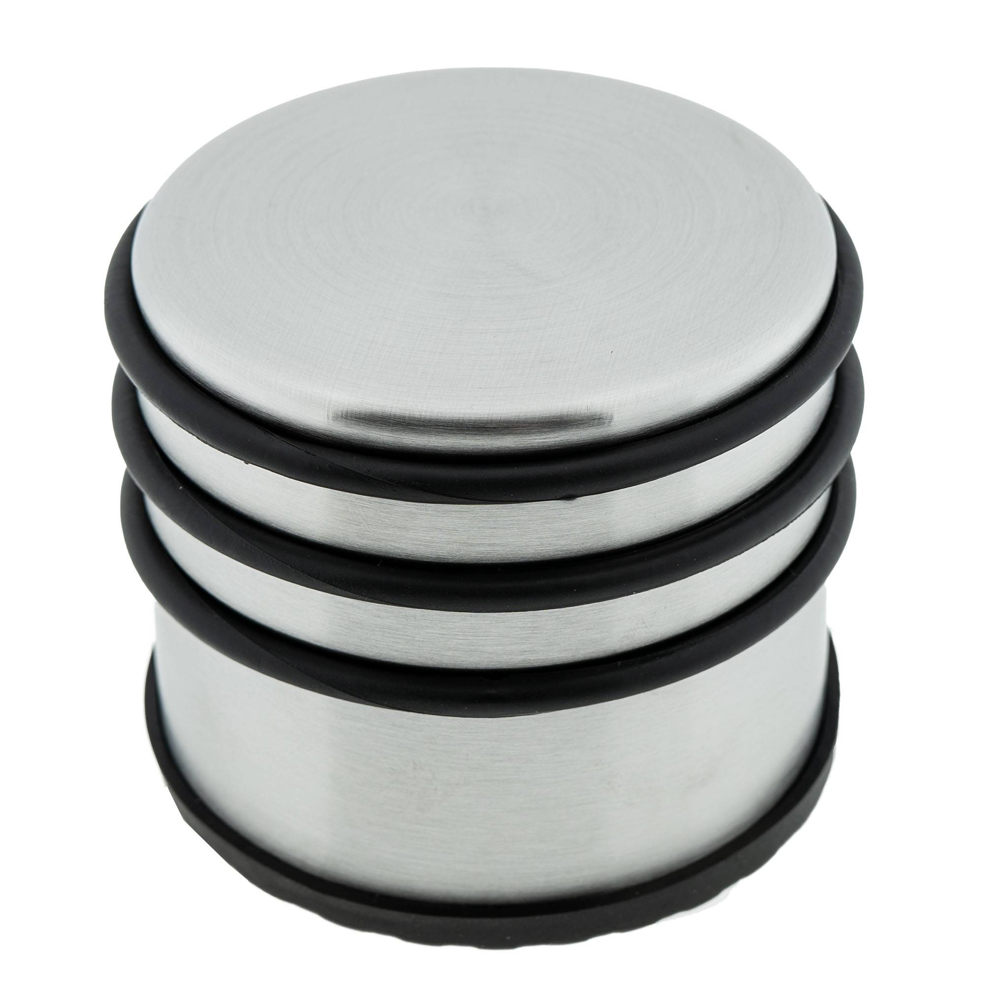 3 x Türstopper gummiert Ø 94 x 80 mm hoch silber-4