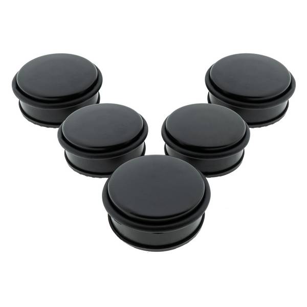 5 x Türstopper gummiert Ø 104 x 45 mm niedrig Mattschwarz