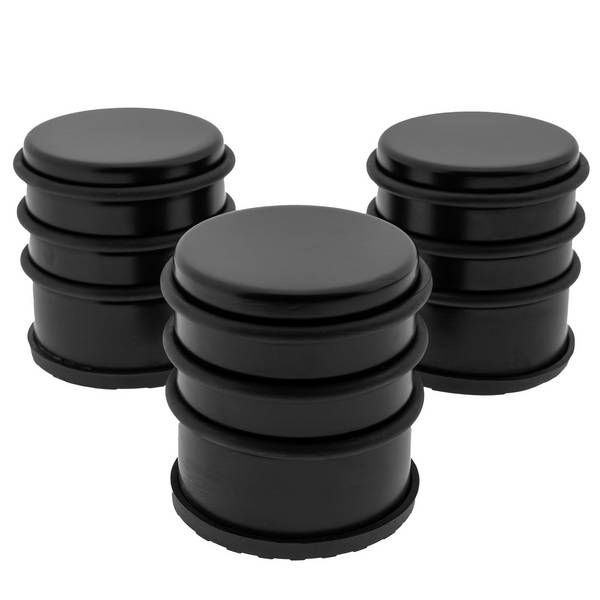 3 x Türstopper gummiert Ø 74 x 80 mm hoch Mattschwarz