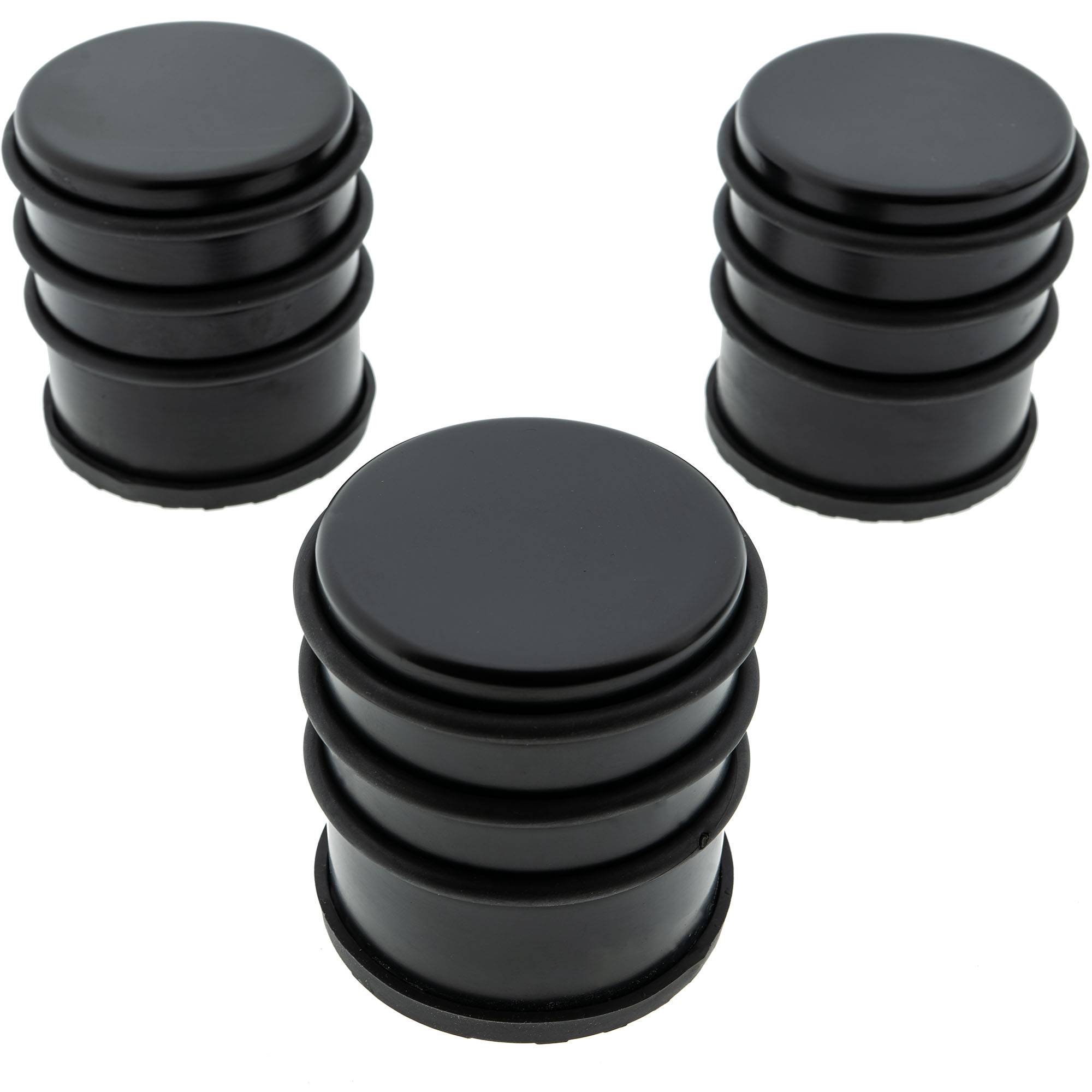 3 x Türstopper gummiert Ø 74 x 80 mm hoch Mattschwarz-1