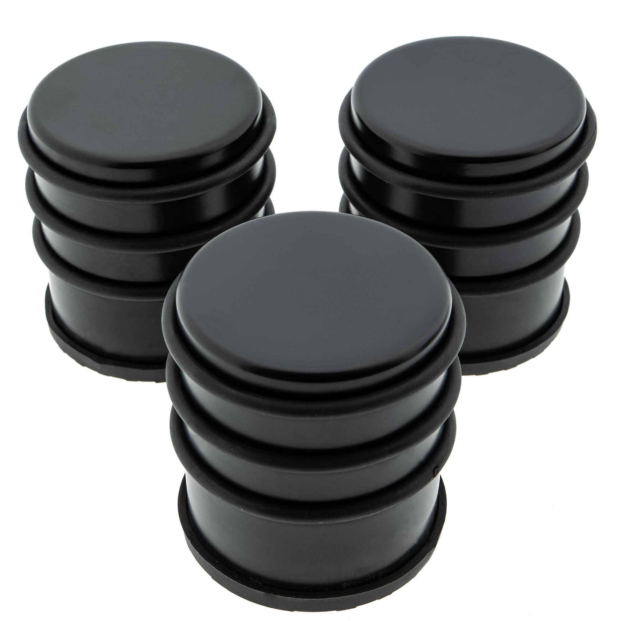 3 x Türstopper gummiert Ø 74 x 80 mm hoch Mattschwarz-2
