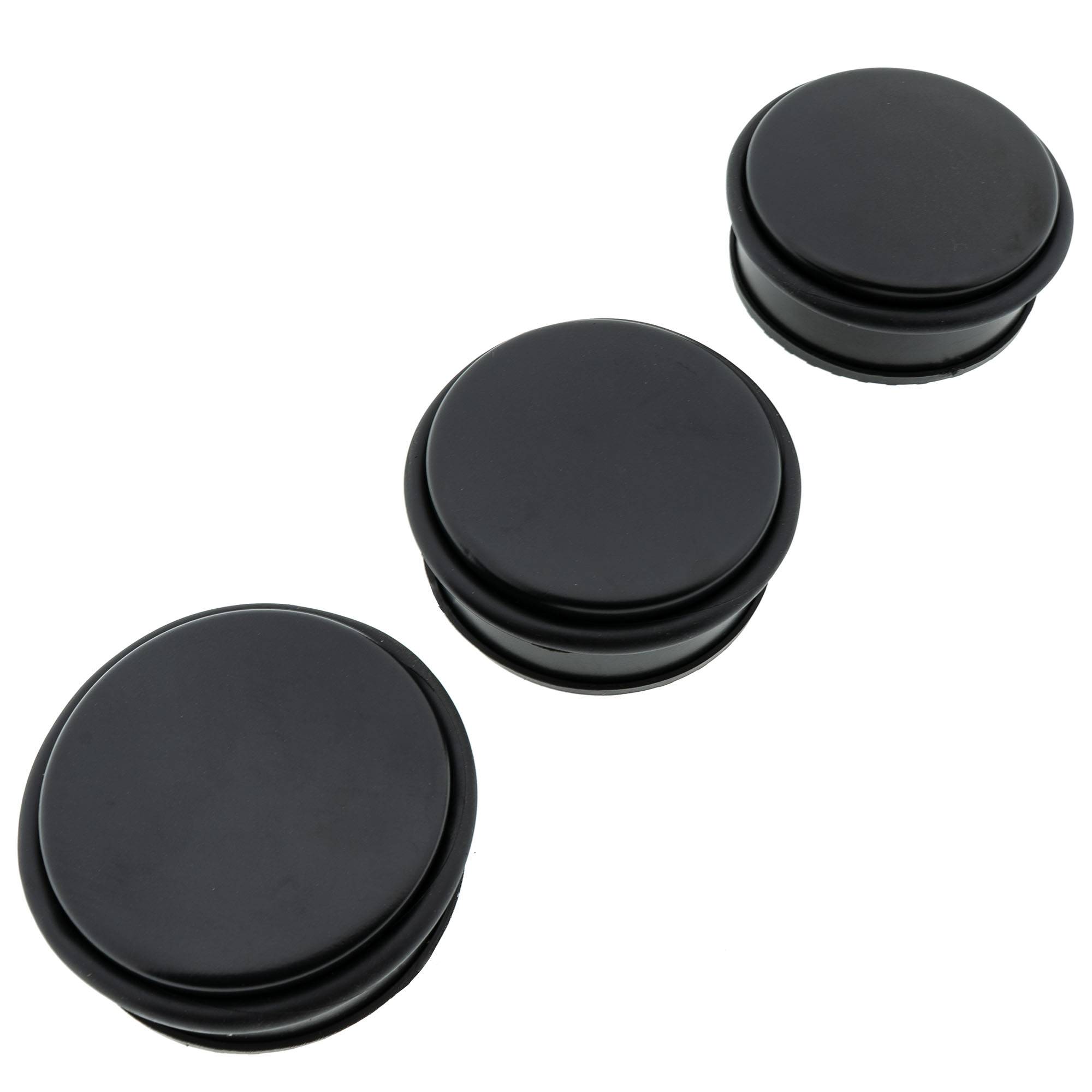 3 x Türstopper gummiert Ø 104 x 45 mm niedrig Mattschwarz-1