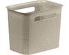 Rotho Brisen schmale Aufbewahrungsbox 7l mit 2 Griffen, Kunststoff (PP) BPA-frei, cappuccino,