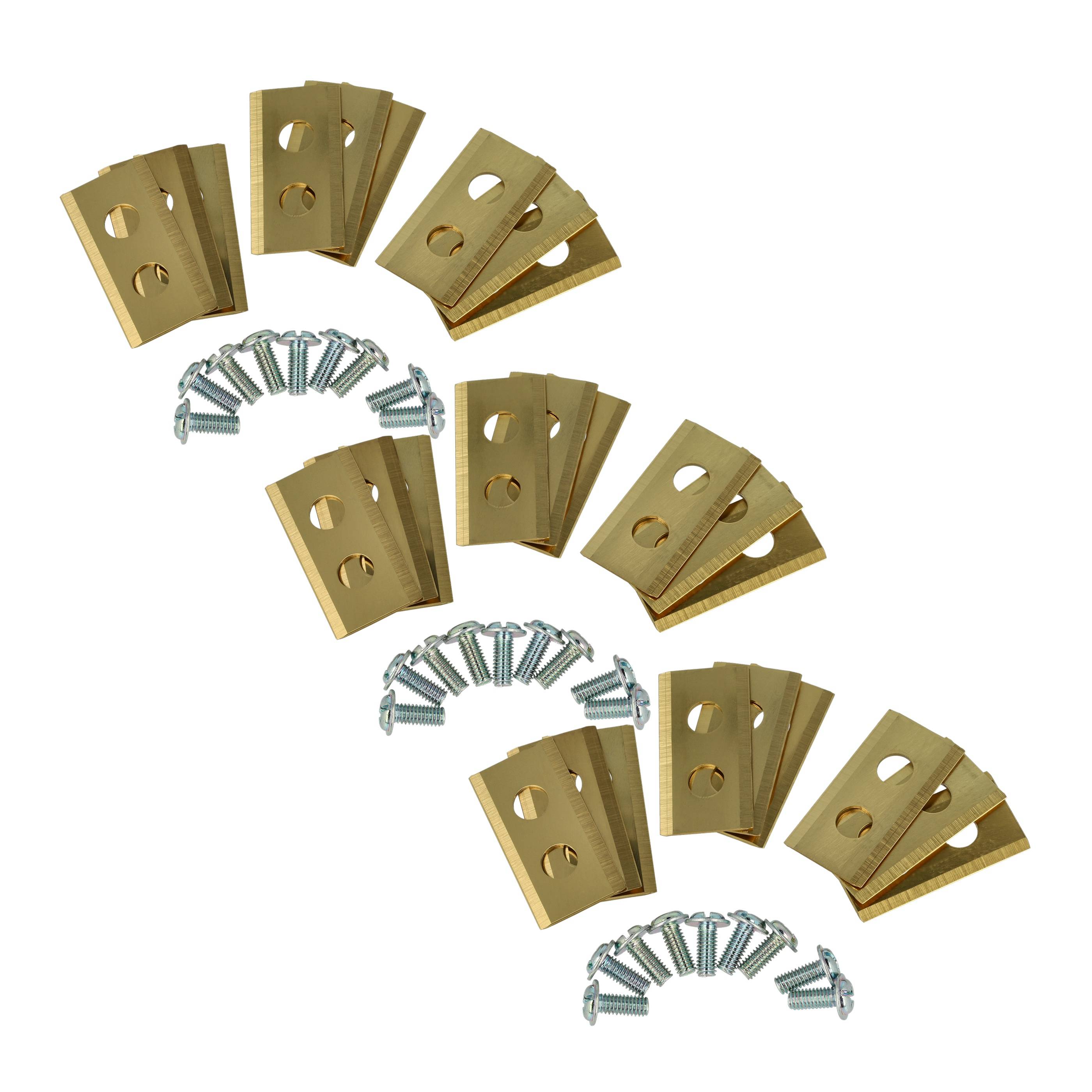 vhbw 27x Ersatz-Messer kompatibel mit Worx Landroid M WR141E | M WR142E, M WR143E Rasenmäher - Ersatzklinge Gold, Stahl-0