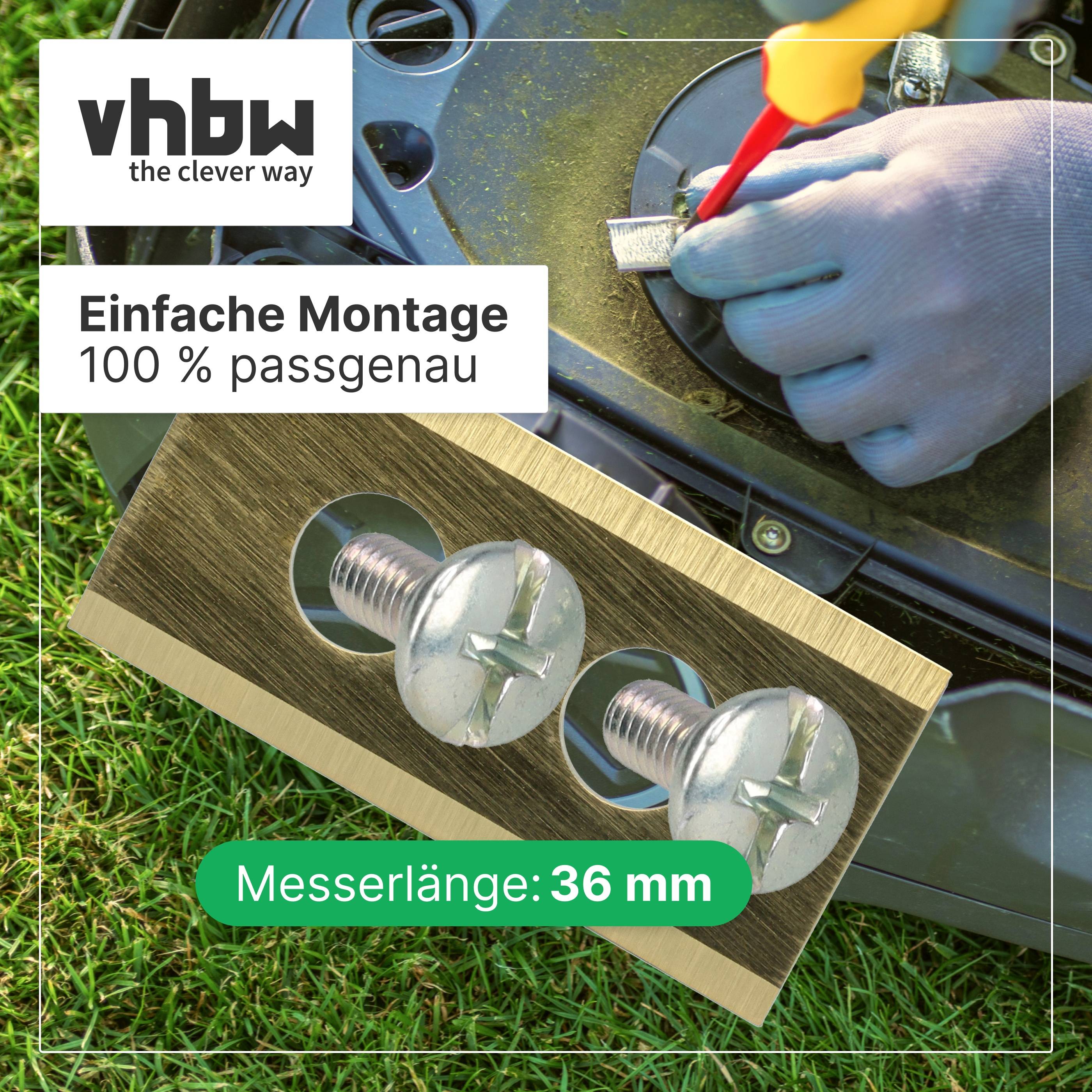 vhbw 27x Ersatz-Messer kompatibel mit Worx Landroid M WR141E | M WR142E, M WR143E Rasenmäher - Ersatzklinge Gold, Stahl-2
