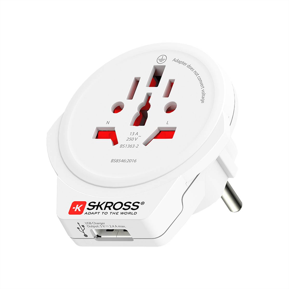 Skross World to Europe USB Stromversorgung Reisesteckeradapter-0