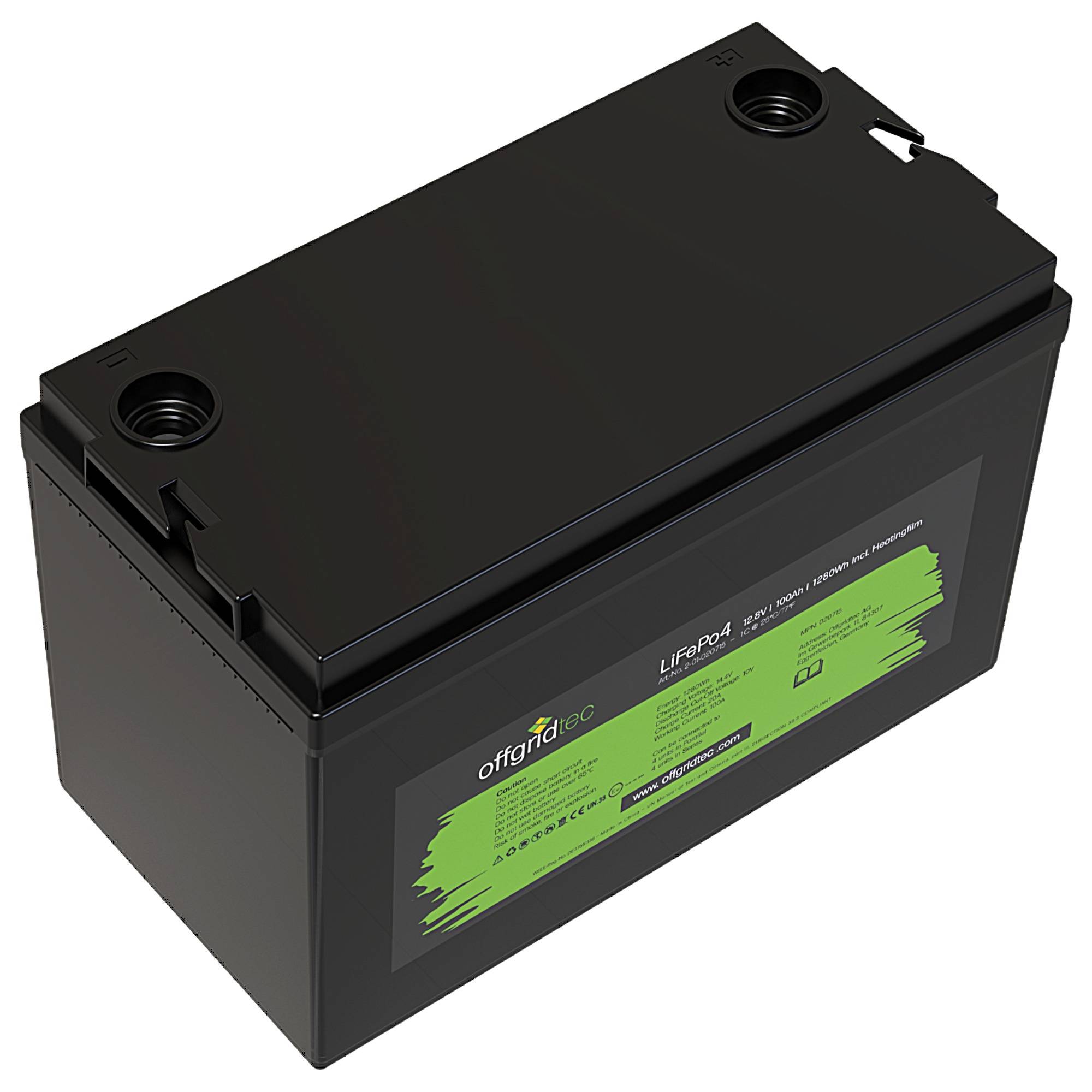 Offgridtec LifePo4 Akku 12/100 12,8V 100Ah mit BMS und Heizmatte 1280Wh-2