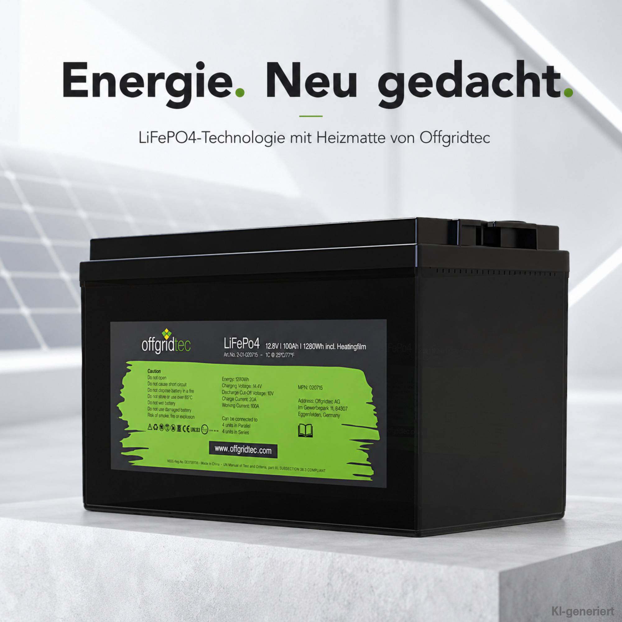 Offgridtec LifePo4 Akku 12/100 12,8V 100Ah mit BMS und Heizmatte 1280Wh-4