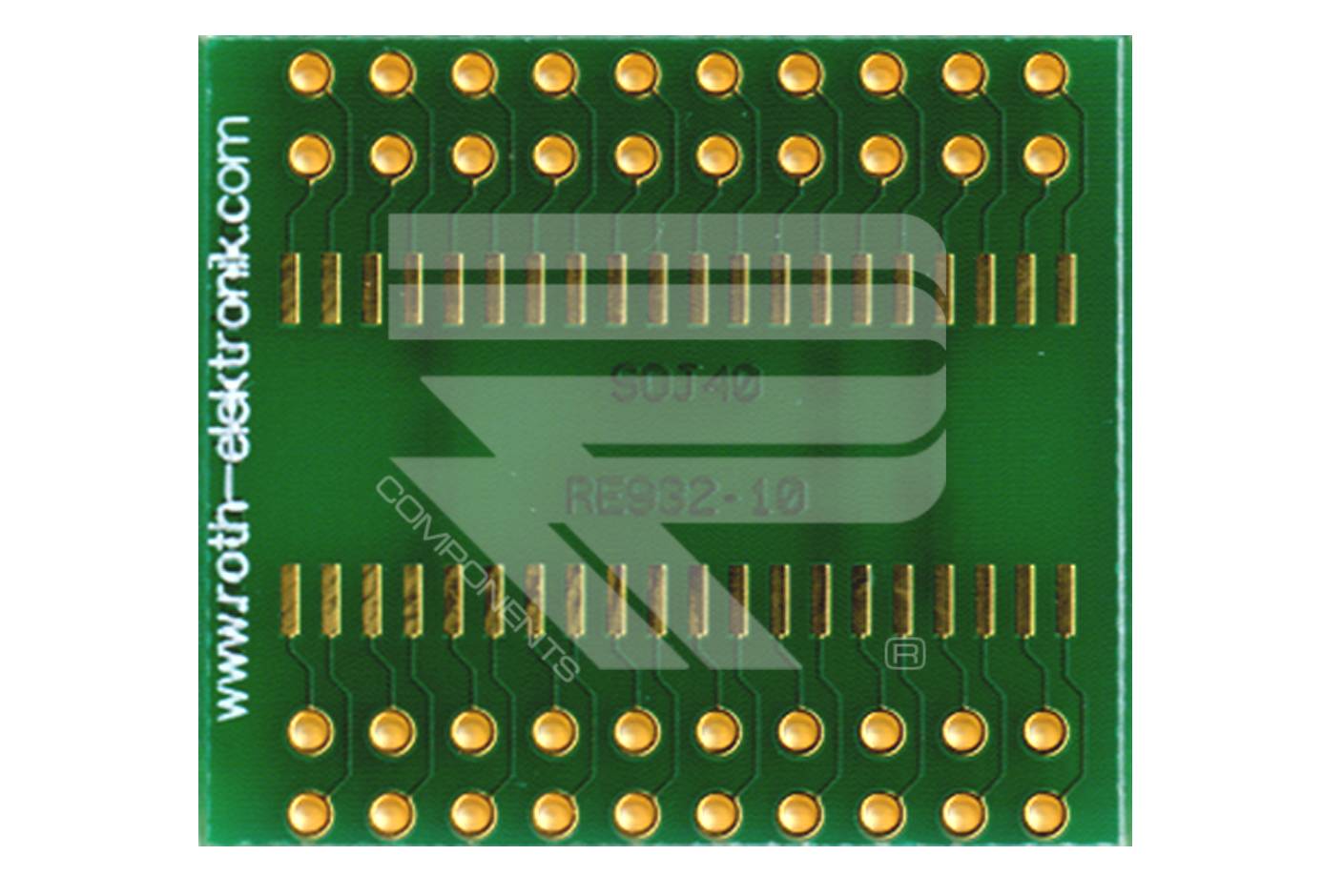 Roth Elektronik RE932-10 IC-Adapterplatine FR4 28,9 x 25,4 mm 1,5 mm zweiseitig RM 2,54 Ø 1,1 mm 35 µm-1