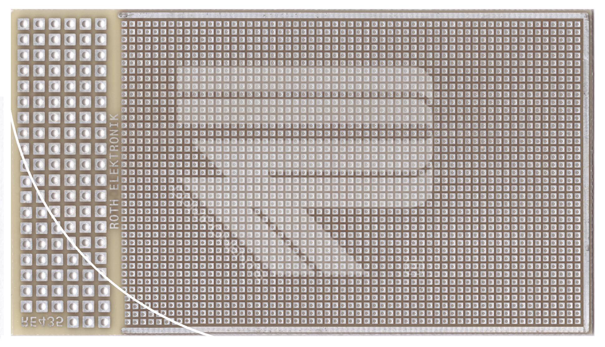 Roth Elektronik RE435-LF Laborkarte FR4 95,0 x 53,0 mm 0,8 mm zweiseitig RM 1,27 Ø 0,35 mm 35 µm-1