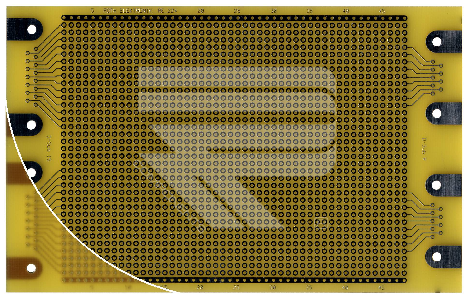 Roth Elektronik RE224-LF Laborkarte FR4 160 x 100 mm 1,5 mm einseitig RM 2,54 Ø 1 mm 35 µm-1